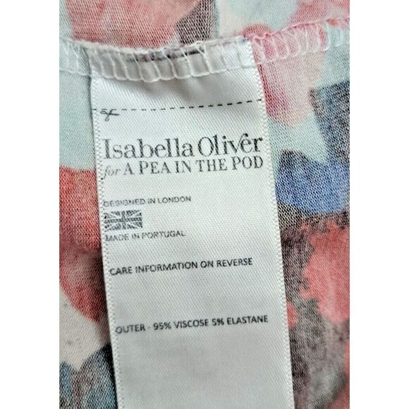 Isabella Oliver A PEA IN THE Maternity Dress Size 1 Small Pink Floral Rouched - Picture 9 of 9